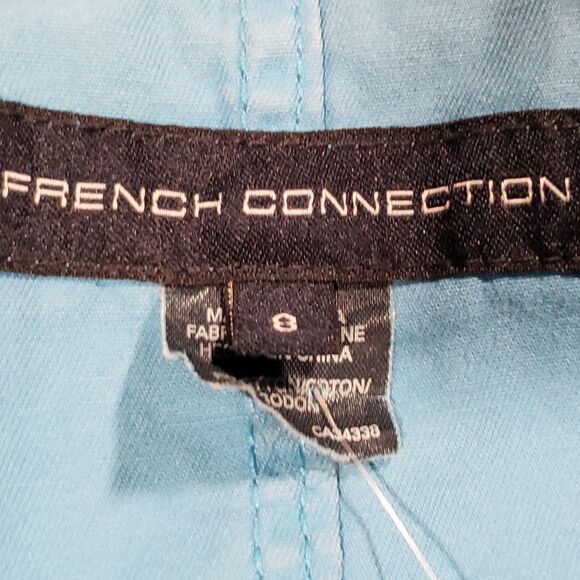 ☔️🔹️French Connection Blue Zippered Utility Jacket Size 8 - Picture 11 of 16